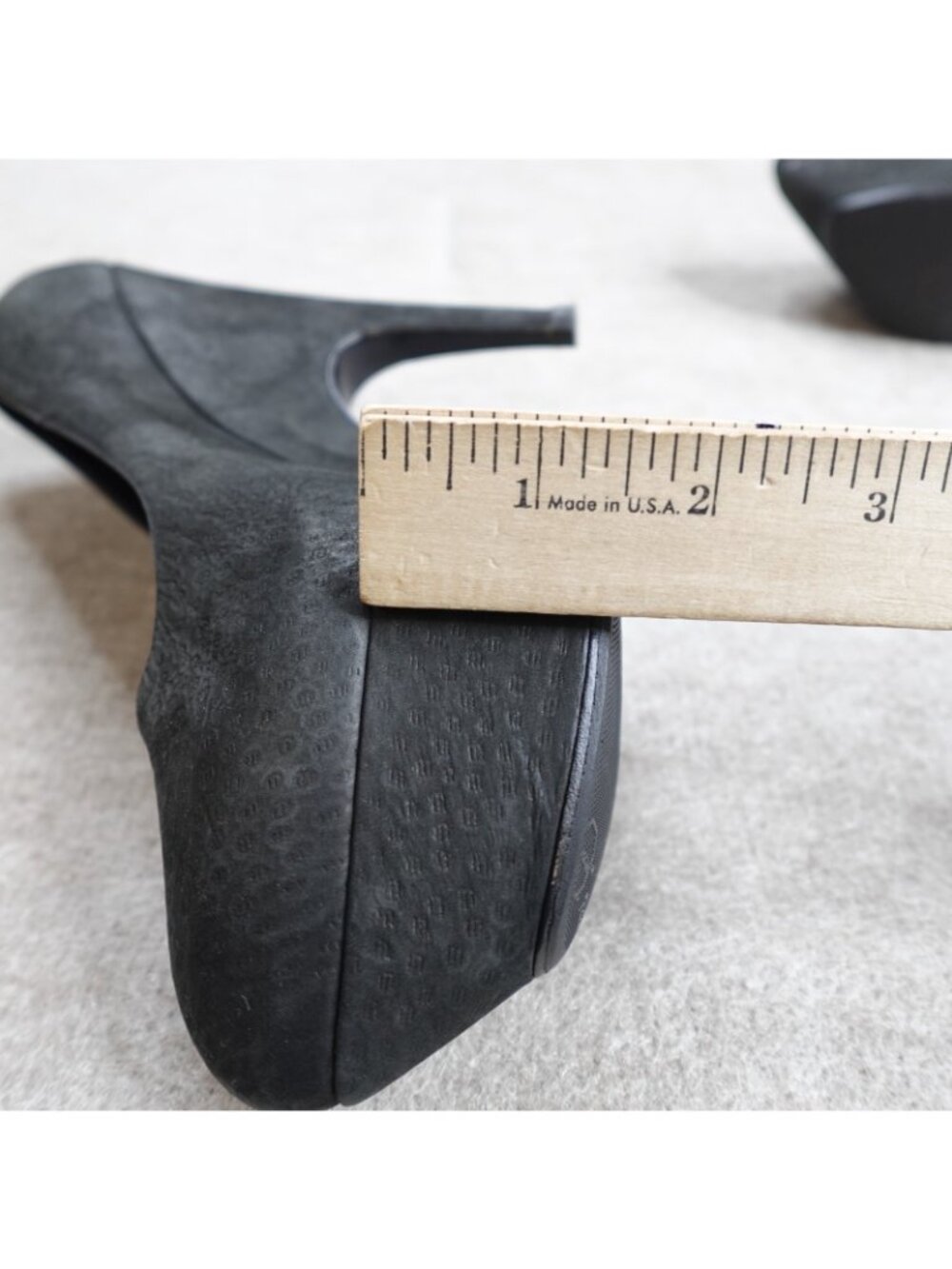 YSL Womens Pumps 7.5 Black Aliama Lizard Emboss Yves Saint Laurent Made in Italy - Picture 9 of 10